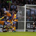 Action from last season's play-offs semi-final victory for Stags at Sixfields.