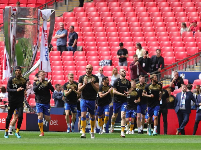 The Stags warm up pre match.