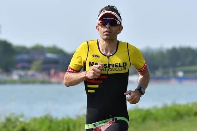 Chris Shooter on the half-marathon leg of the Outlaw Half event.