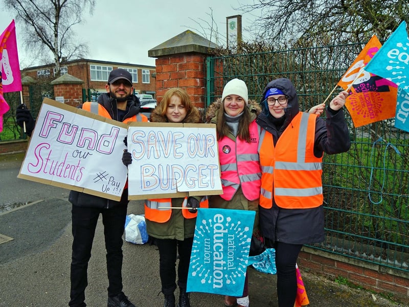Picket line at Quarrydale Academy