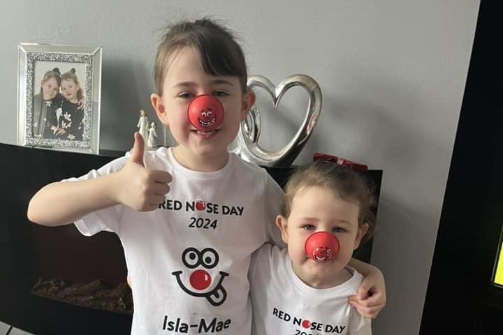 Isla-Mae and Thea-Rose had a great day on the last Red Nose Day in 2024.