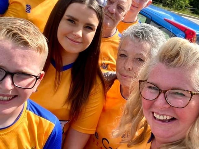 Mansfield Town fans make their way to Wembley.