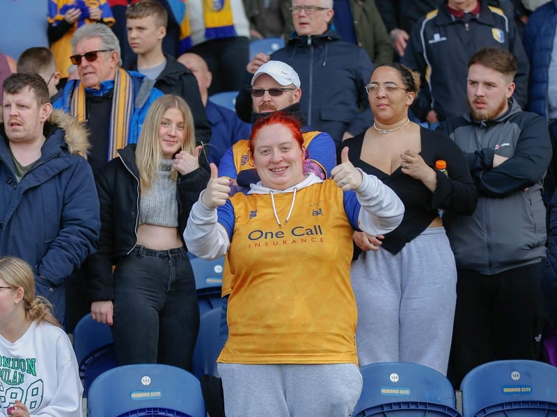 Mansfield Town fans at the last home game of the season.