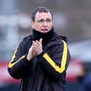 Gary Bowyer, Manager of Burton Albion, applauds fans before the Emirates FA Cup Third Round match between Boreham Wood and Burton Albion at Mangata Pay UK Stadium on January 10, 2026 in Borehamwood, England. (Photo by Warren Little/Getty Images)
