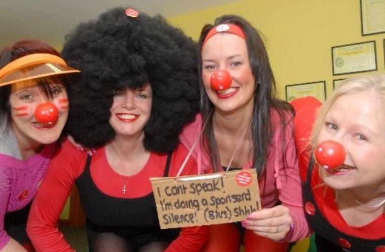 Hucknall exercise class members on a sponsored silence.