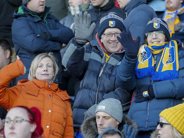 Stags fans at the Boxing Day match against Northampton Town.
