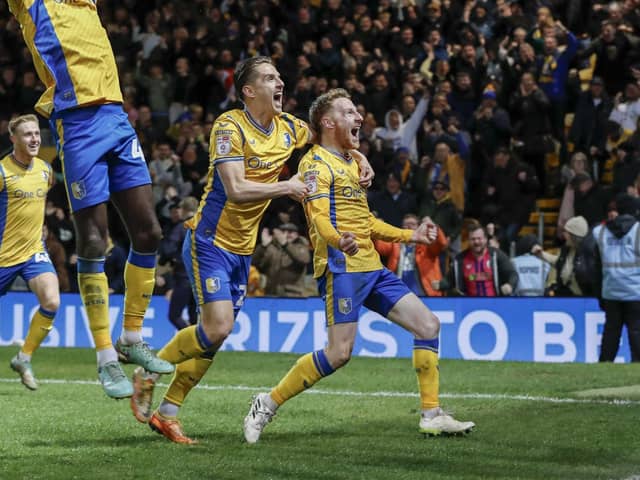 Mansfield Town midfielder Stephen Quinn (16) during the Sky Bet League 2 match against Accrington Stanley FC at the One Call Stadium, 16 April 2024, Photo credit Chris & Jeanette Holloway / The Bigger Picture.media