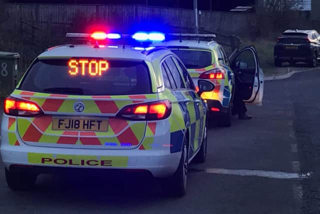 Police arrested two men after stopping a suspected stolen van on the M1