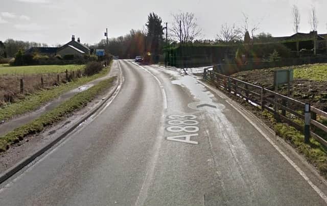 Roadworks will remain in place on the A883 Carmuirs until February 28, 2021 as part of works on a power peaking plant. Picture: Google.