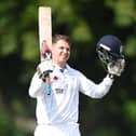Matt Critchley hit the winnings runs to make it 1,000 runs for Derbyshire this season. (Photo by Nathan Stirk/Getty Images)