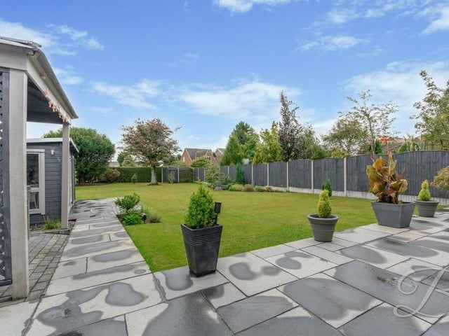 A highlight of the garden at the Derby Road property is this patio seating area, especially in the summer.