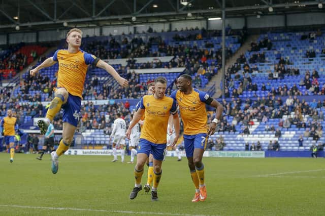 Davis Keillor-Dunn bags his first Stags goal in the second half of Saturday's win atTranmere Rovers. Photo by Chris Holloway/The Bigger Picture.media.