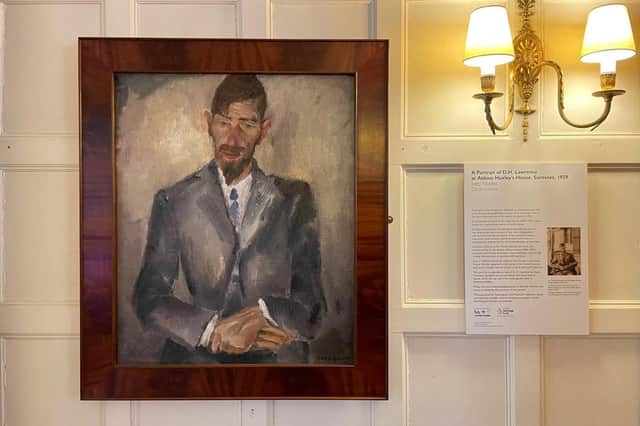 The painting of DH Lawrence is now on display at Newstead Abbey.