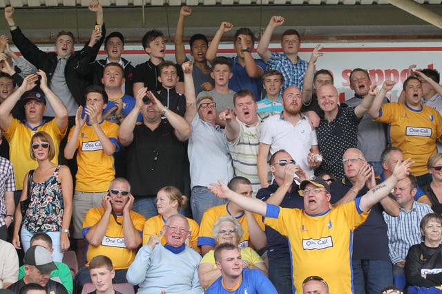 Mansfield Town fans in full voice at Northampton in 2014.
