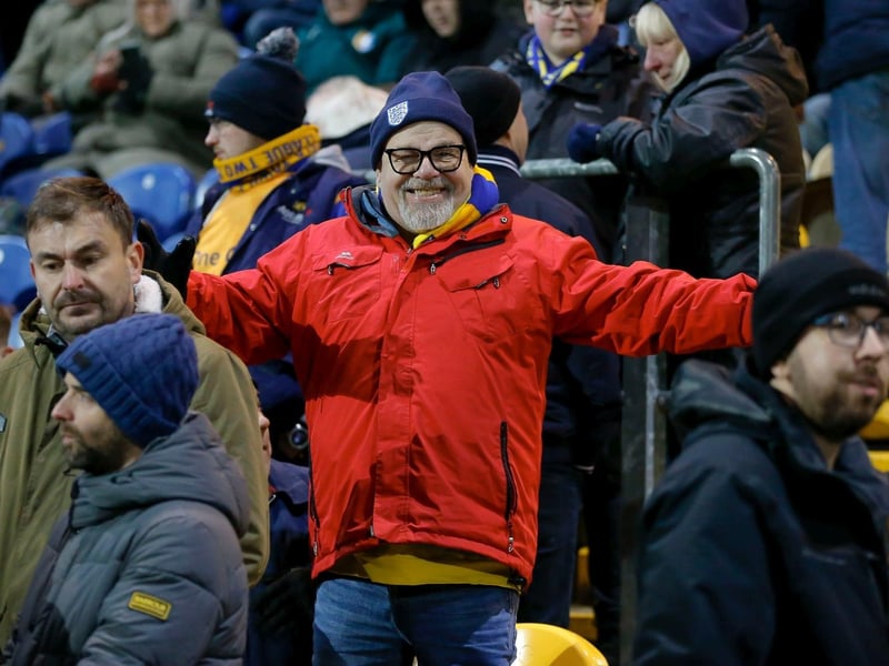 Mansfield Town fans ahead of the 1-1 draw with Doncaster Rovers.