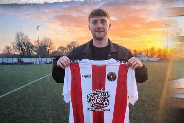 New Eastwood signing Callum Cocks - match abandoned on his debut.