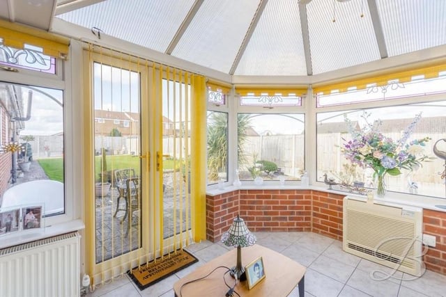 Through sliding doors, the lounge/diner leads into this bright conservatory. In turn, these doors guide you outside onto the patio and into the garden.