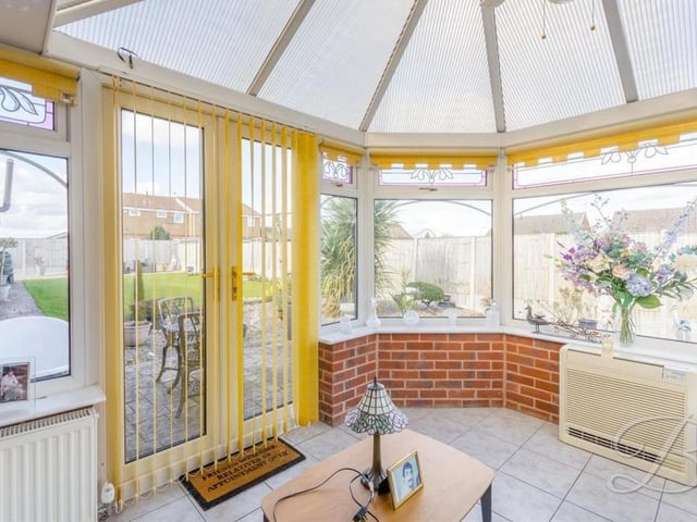 Through sliding doors, the lounge/diner leads into this bright conservatory. In turn, these doors guide you outside onto the patio and into the garden.