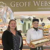 Susan Robinson, centre, of Geoff Webster Bakery in Idlewells Indoor Market, Sutton, with Coun Samantha Deakin, of Ashfield Council.