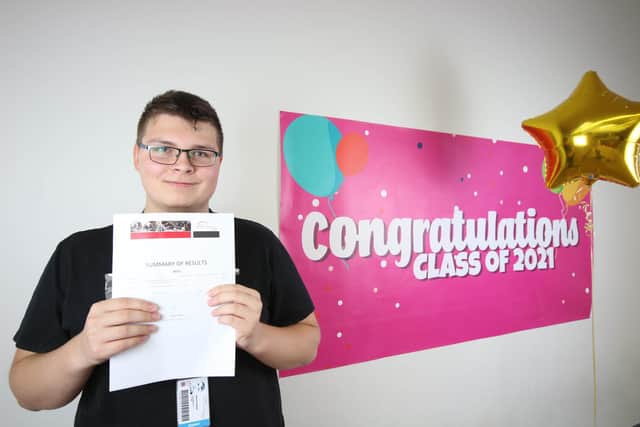 Bartosz was relieved to pass his English and maths GCSEs