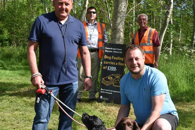 From left Coun David Martin, Jason Metcalfe (environment and cemeteries manager), Coun Jason Zadrozny and Alex Moorhouse (environment team leader).