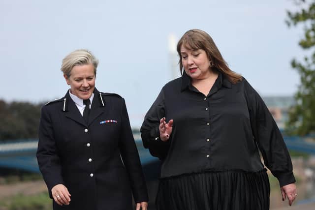 New chief constable Kate Meynell with Police and Crime Commissioner Caroline Henry.