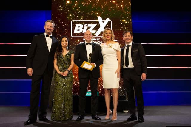 Image left to right: ActionCOACH Global Founder Brad Sugars, Action Coach Anu Khanna, CEO of the Year Lance Hill, Rachel Riley, Ben Harris from award sponsors ClickFunnels.