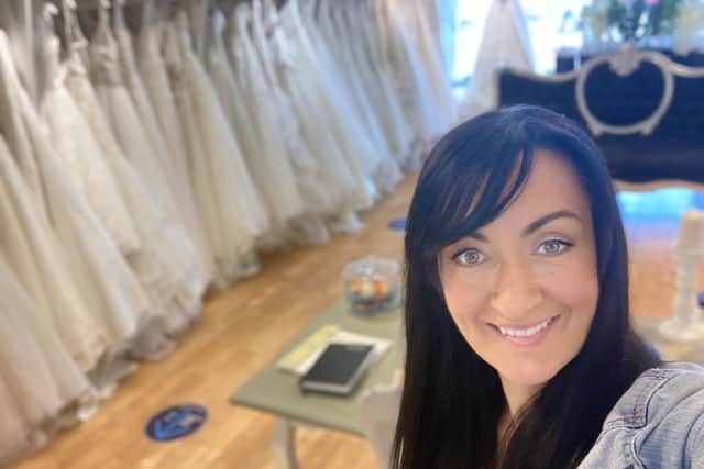 Lucie Gumise who has set up Prestige Bridal Studio in Mansfield