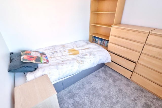 This photo completes the line-up of bedrooms at the £240,000-plus property. It is neat and compact, with a carpeted floor and uPVC window overlooking the back of the house.