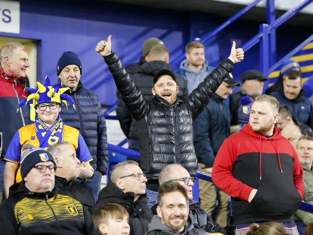 Stags fans during the Emirates FA Cup Second Round match against Sheffield Wednesday at Hillsborough.
