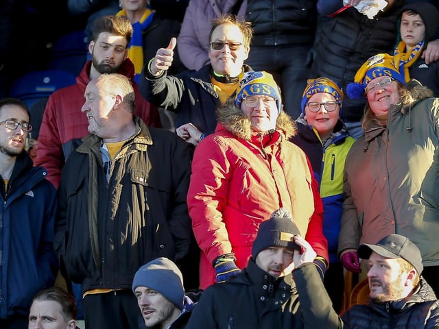 Stags fans at the Boxing Day match against Northampton Town.