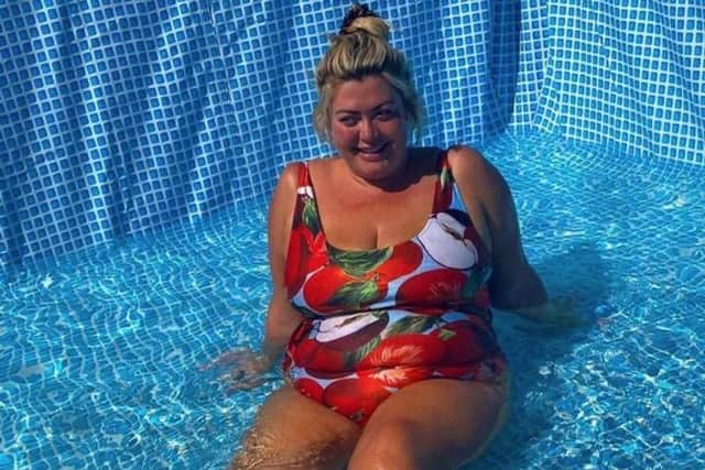 Gemma Collins pictured in her pool