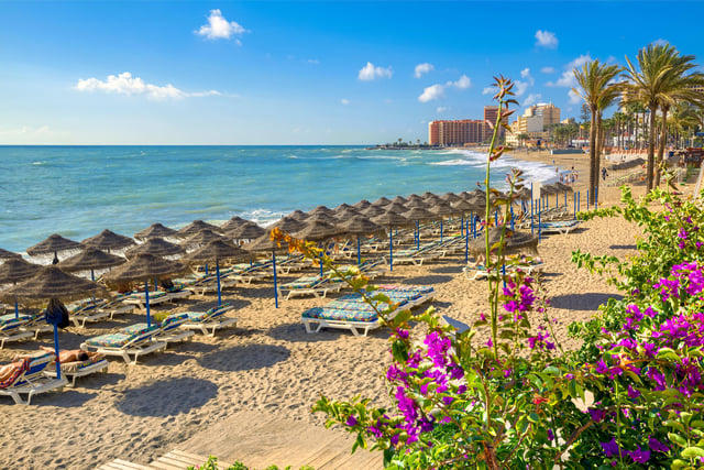 Ryanair and Jet2 both fly to Malaga, the gateway to the Costa Del Sol and resorts such as Marbella and Torremolinos on the southern Spain coast.