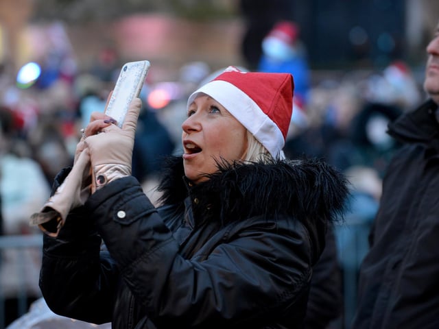 Capturing the moment at the Mansfield Christmas lights switch-on 2019