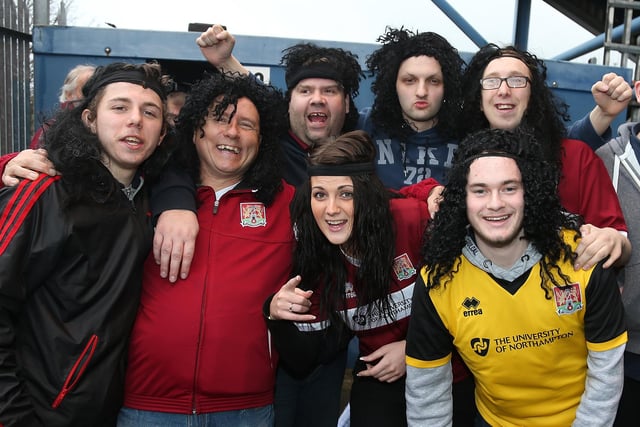Northampton Town fans celebrated 'John-Joe O'Toole Day' in 2015, wearing long hair wigs and headbands. The current Stags man was then sent off...