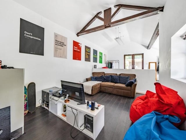 Here is the first of three shots taken inside the annexe. This one shows its living area.