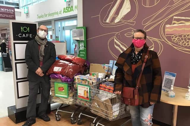 Amanda Fisher, School's Out champion with some donations collected from Asda