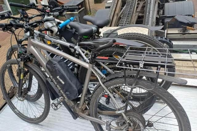 Four young men had their bikes seized from Mansfield after entering various local premises to collect food orders.