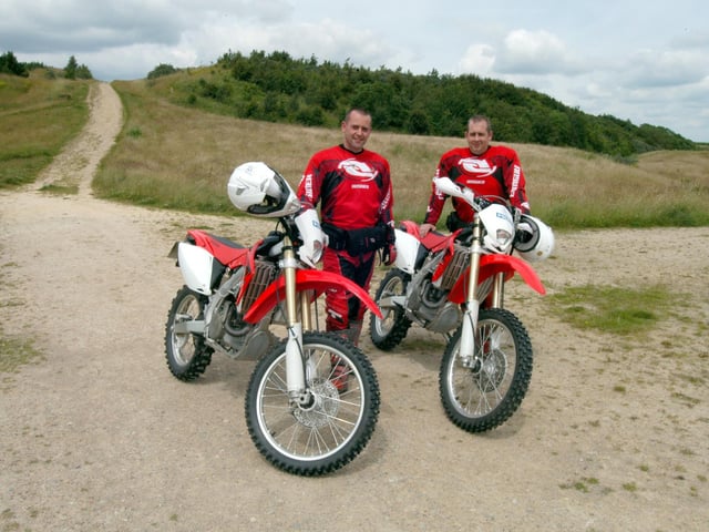 Police off road motor cyclists Steve Brownley and Shaun Brown pictured at Silverhill, 2007.