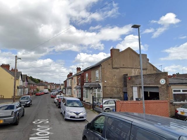 On Moor Street, Mansfield, NG18 5SH, three houses sold for an average of £72,533.
