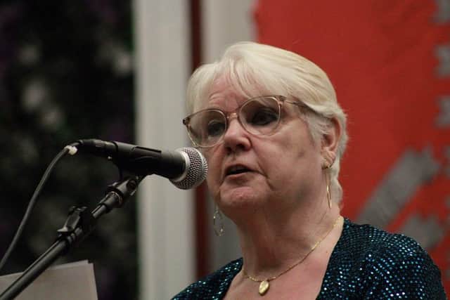 Sally Higgins spoke on behalf of women against pit closure action groups. Photo by Victoria Spencer.