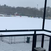 Bradford (Park Avenue) are due to host Alfreton Town but this was their pitch on Thursday evening. Photo: Bradford PA FC.