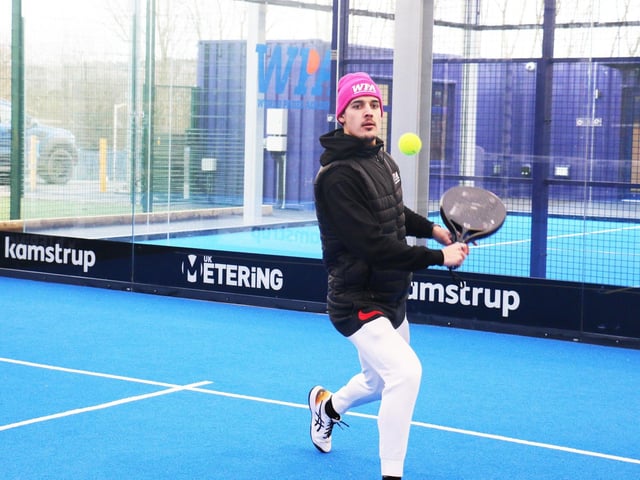 Padel coach Hugo Da Silva helped students learn the rules and techniques for padel tennis
