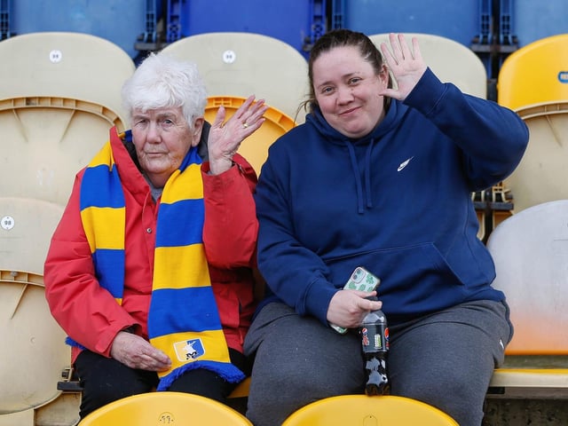 Mansfield Town fans ahead of the win over Stevenage.