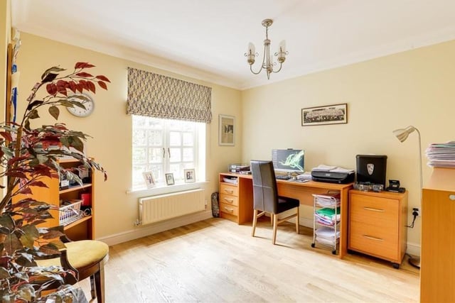 Few would regard working as a chore if it was within this pleasant study. It faces the front of the house and includes engineered wood flooring and coving to the ceiling.