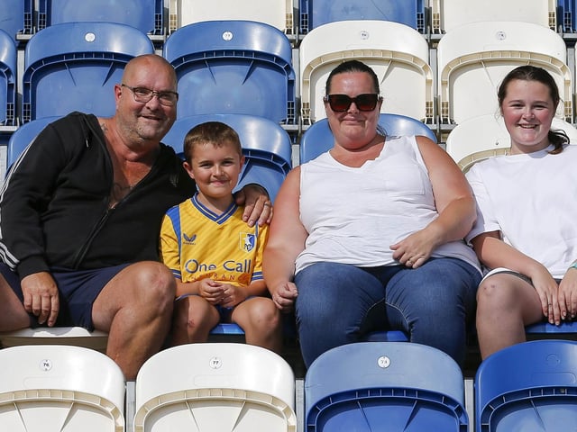 Mansfield Town fans ahead of the game with Colchester United.