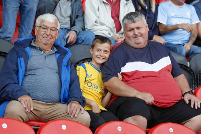 Mansfield fans at the Sky Bet League 2 match against Doncaster Rovers FC at the Eco-Power Stadium  
Photo Chris & Jeanette Holloway / The Bigger Picture.media