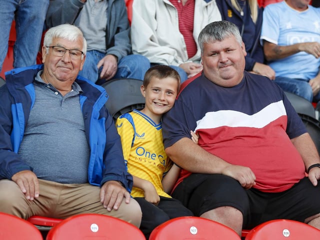 Mansfield fans at the Sky Bet League 2 match against Doncaster Rovers FC at the Eco-Power Stadium
Photo Chris & Jeanette Holloway / The Bigger Picture.media