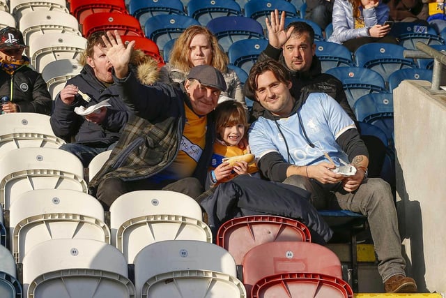 Mansfield Town fans ahead of kick-off at Rochdale.