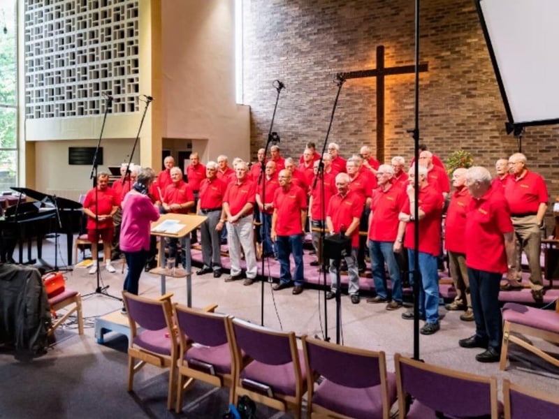 Eastwood Collieries Male Voice Choir practising for another concert.
